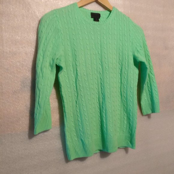 J. CREW COLLECTION Neon 100%CASHMERE L/Sleeve Sweater Knit , XS with MEASUREMENT - Picture 2 of 9